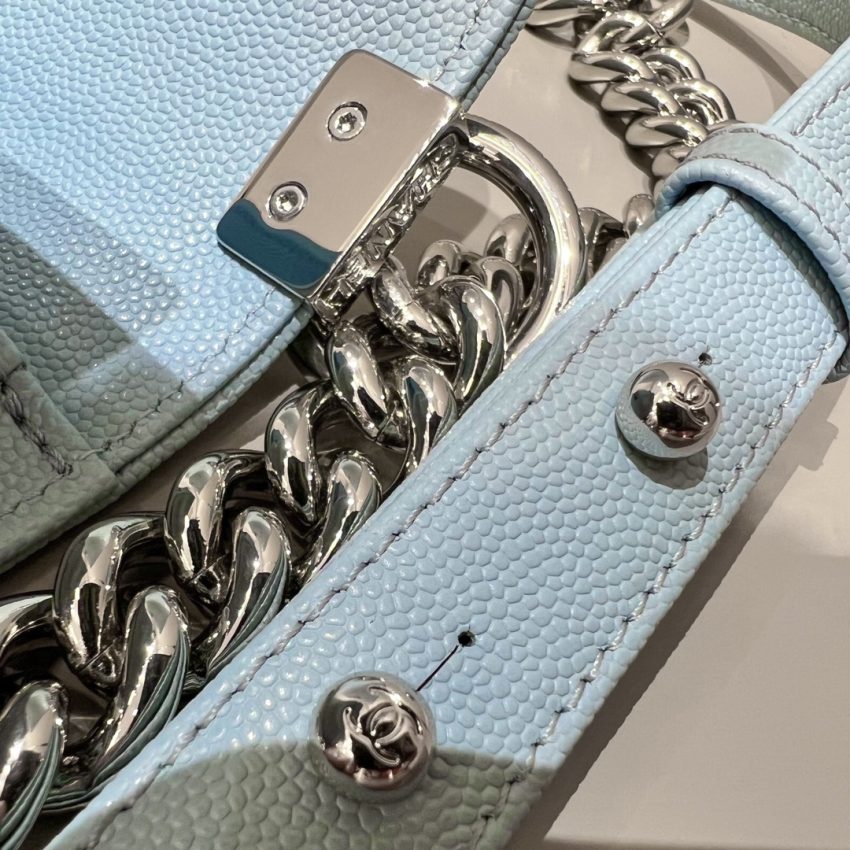Chanel Le Boy Light Blue 3 CHANEL Le Boy Light Blue - chanel boy light blue dupe detail 2