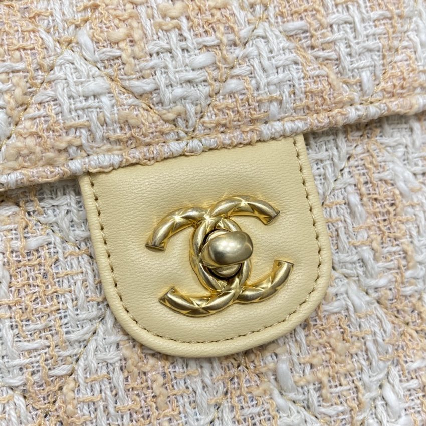 CHANEL Tweed Handle Crush Small Apricot - chanel tweed bag dupe detail 1