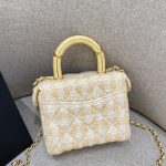 CHANEL Tweed Handle Crush Small Apricot - chanel tweed bag dupe detail 3
