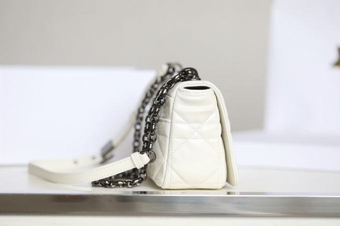 dior caro bag white gunmetal 3