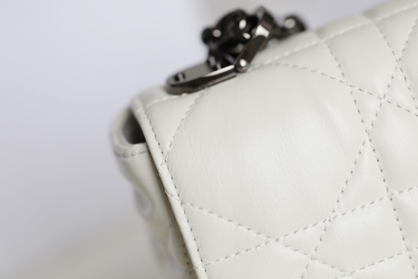 dior caro bag white gunmetal 4