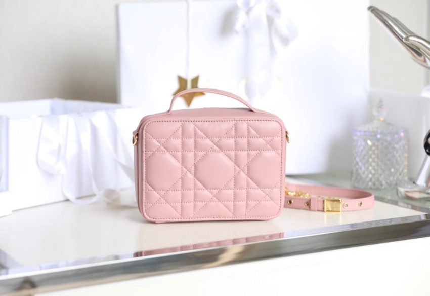 dior caro box bag pink 3