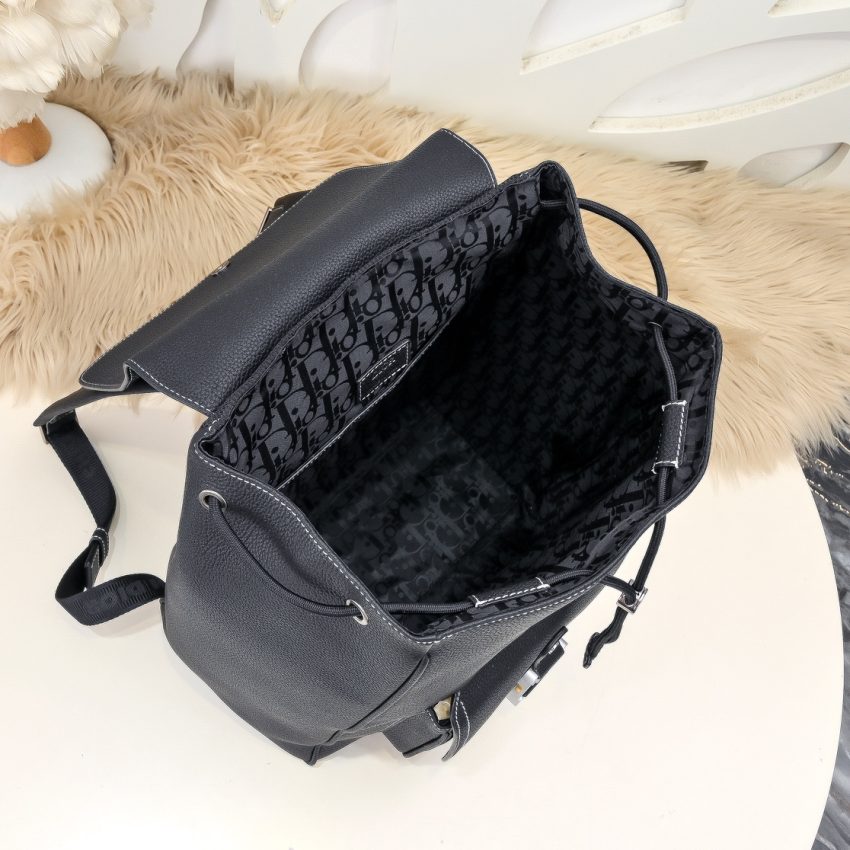 dior saddle backpack black with flap 5