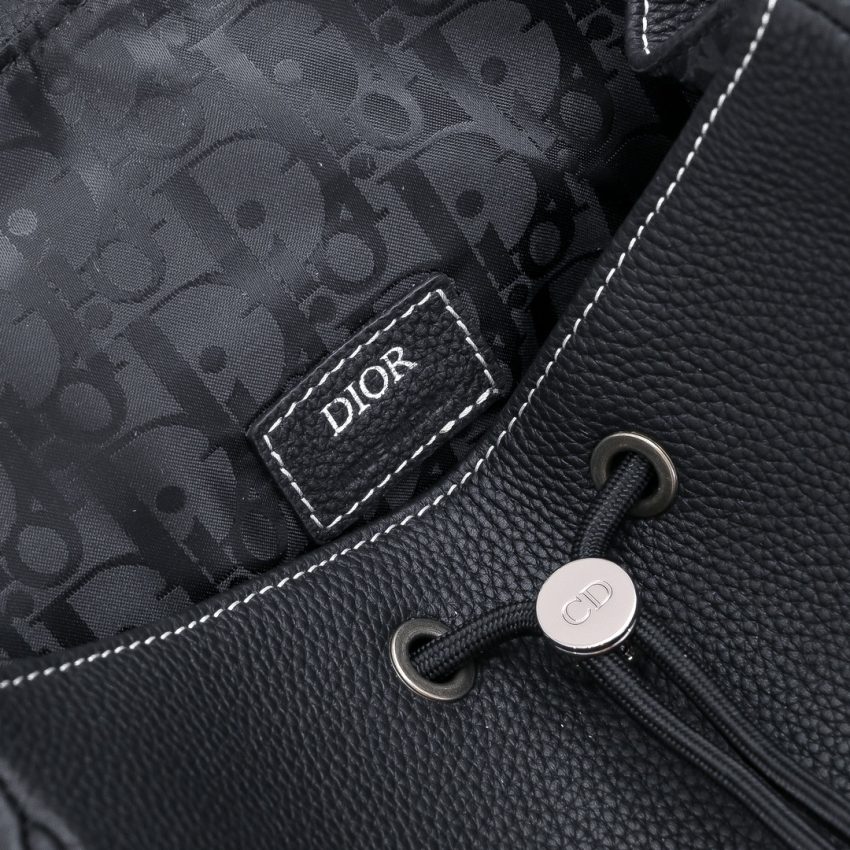 dior saddle backpack black with flap 8