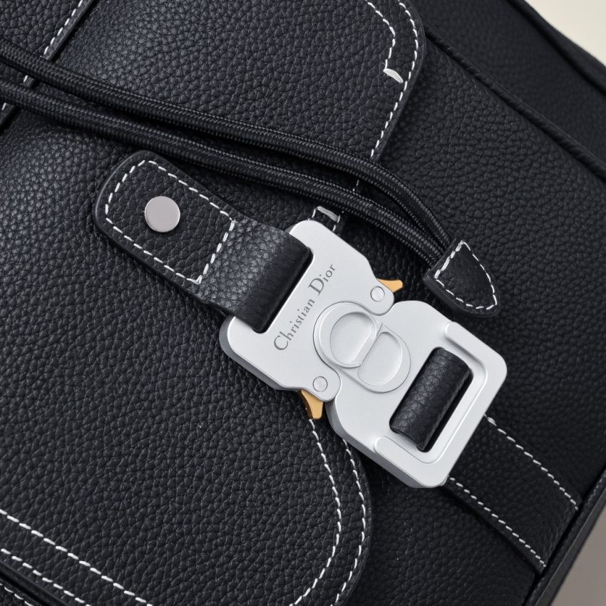 dior saddle backpack black with flap 9