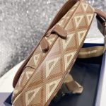 dior saddle bag brown triangle 5