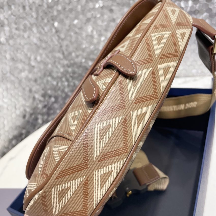 dior saddle bag brown triangle 5