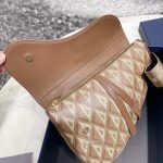 dior saddle bag brown triangle 7