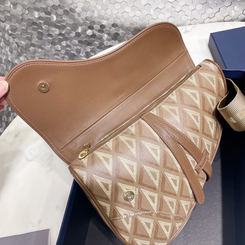 dior saddle bag brown triangle 7