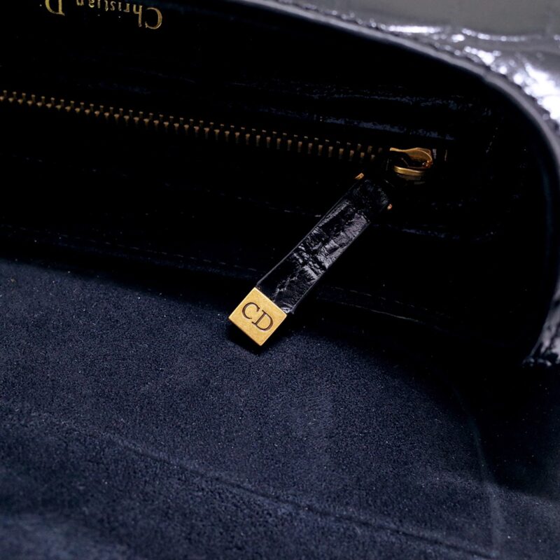 dior saddle bag crocodile black 4