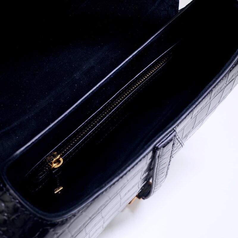 dior saddle bag crocodile black 5
