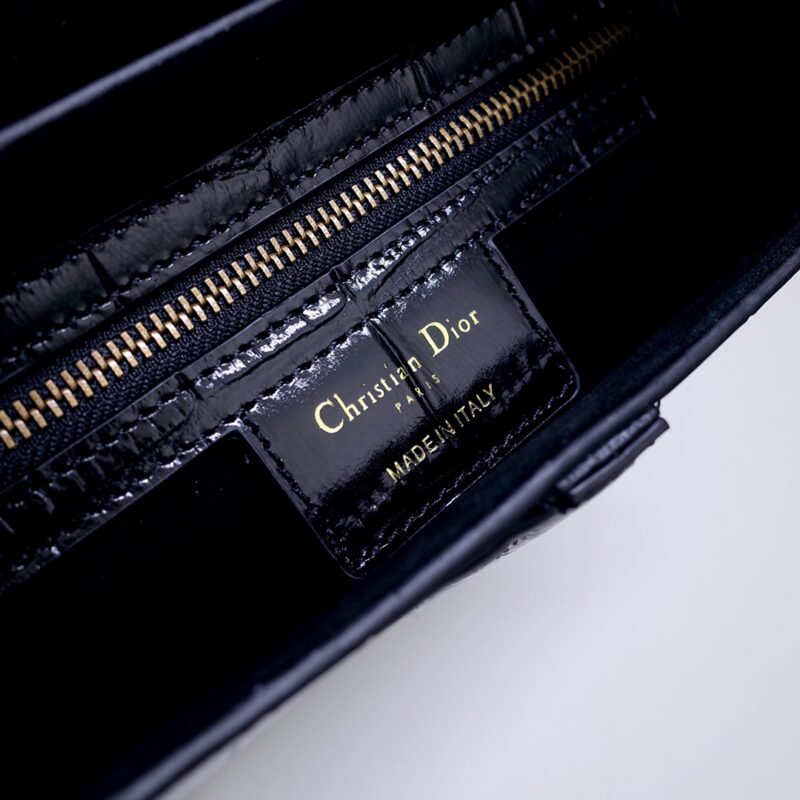 dior saddle bag crocodile black 8
