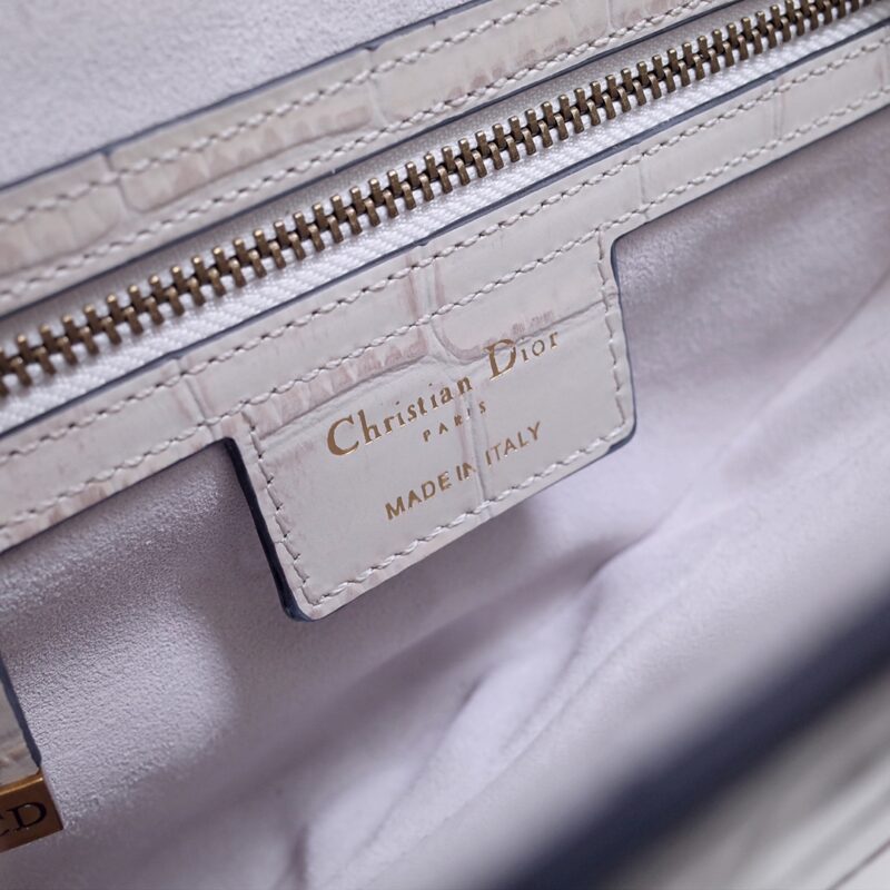 dior saddle bag crocodile white 2