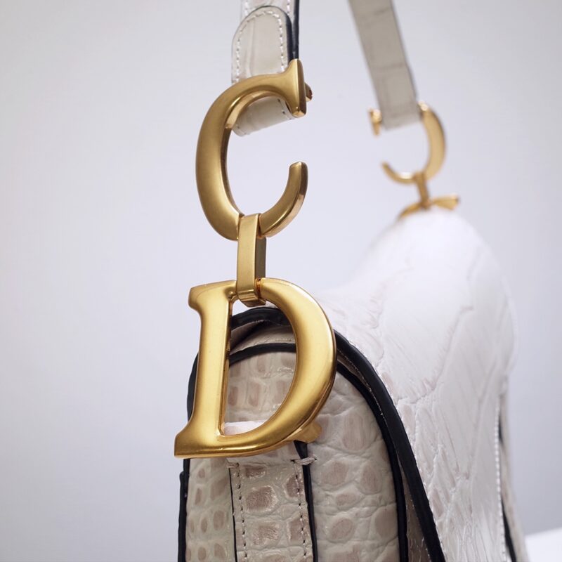 dior saddle bag crocodile white 5