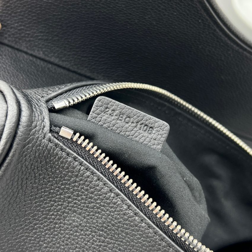 dior saddle bag full black calfskin 2