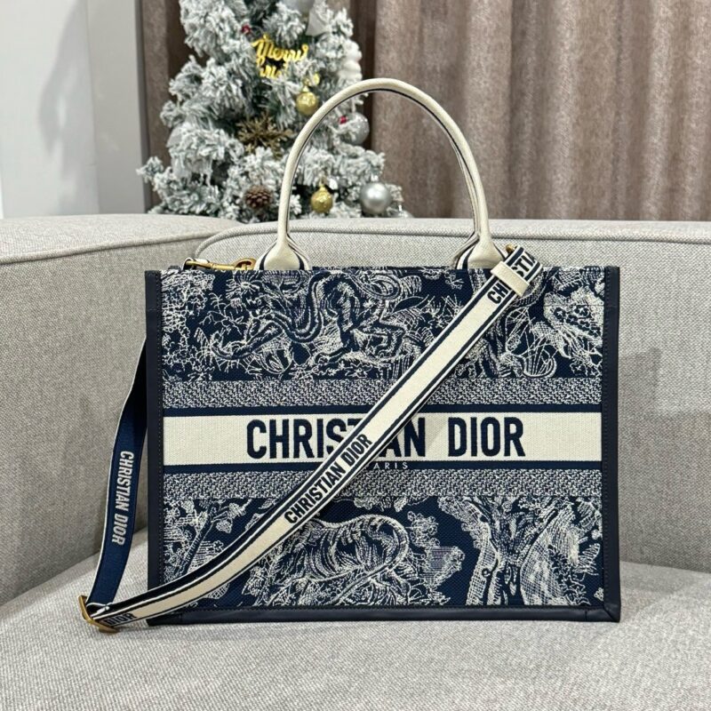 dior tote book blue tiger leather 3