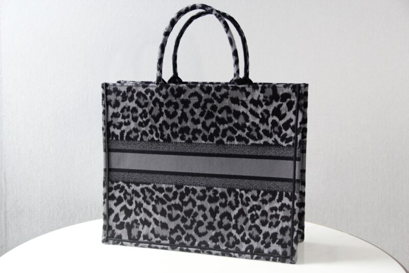dior tote book leopard grey 8