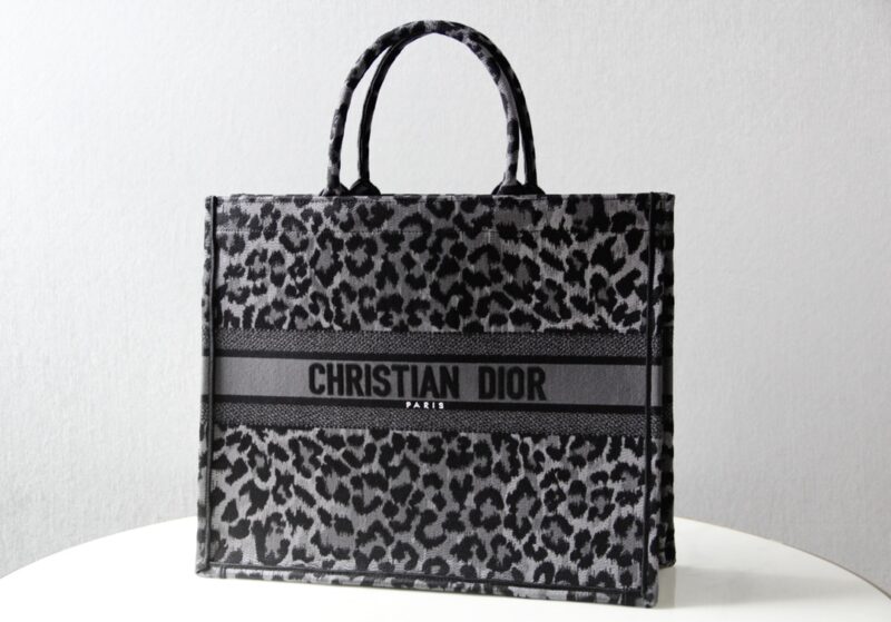 dior tote book leopard grey 9