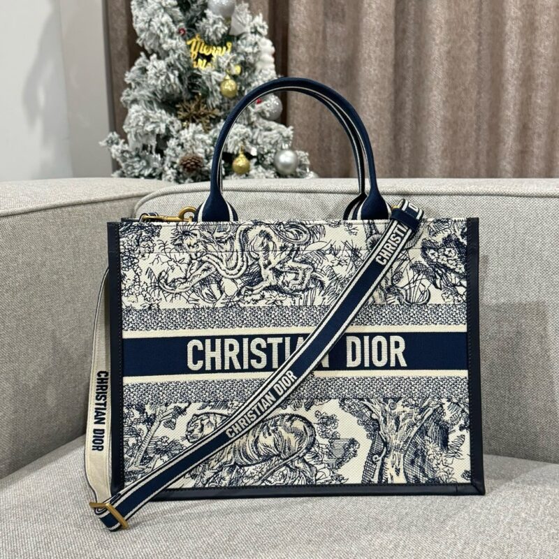 dior tote book white tiger leather 3
