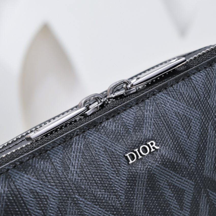 dior zipped pouch diamond black 5