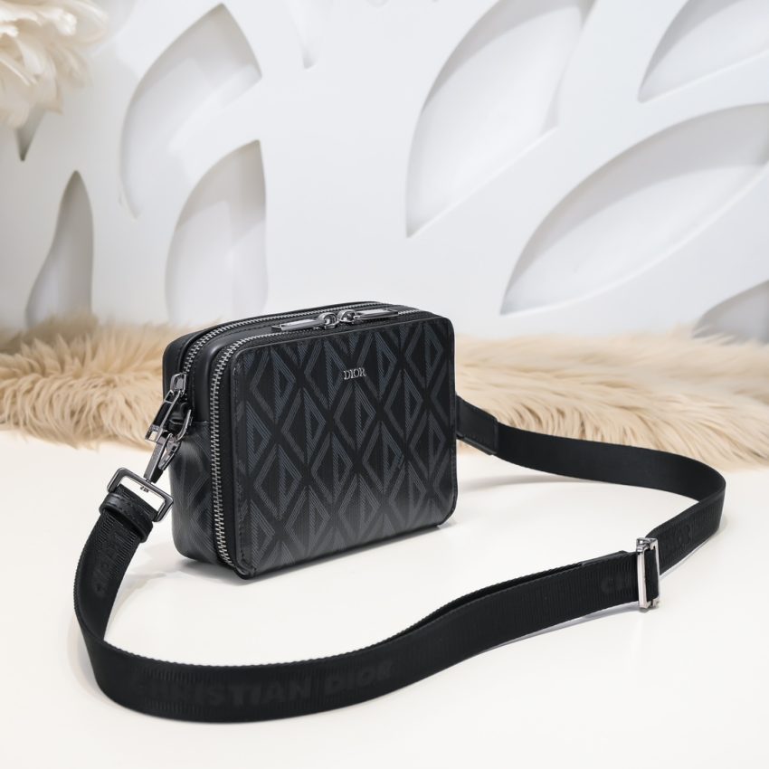 dior zipped pouch diamond black 8