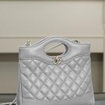 Chanel 24S 31 Mini Tote Bag Elephant Grey - fake chanel mini tote grey detail 2