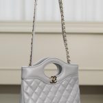 Chanel 24S 31 Mini Tote Bag Elephant Grey - fake chanel mini tote grey detail 3