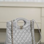 Chanel 24S 31 Mini Tote Bag Elephant Grey - fake chanel mini tote grey detail 6