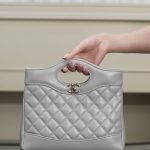 Chanel 24S 31 Mini Tote Bag Elephant Grey - fake chanel mini tote grey detail 7
