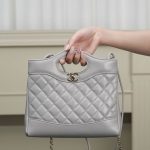 Chanel 24S 31 Mini Tote Bag Elephant Grey - fake chanel mini tote grey detail 8