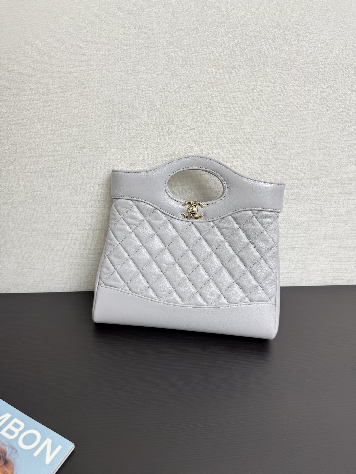 elephant-grey2 Chanel 24S 31 Nano Tote Bag Elephant Grey - fake chanel tote grey detail 1