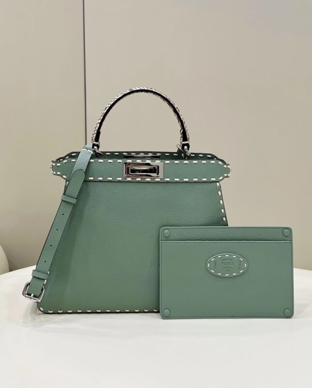 fendi peekaboo green python handle