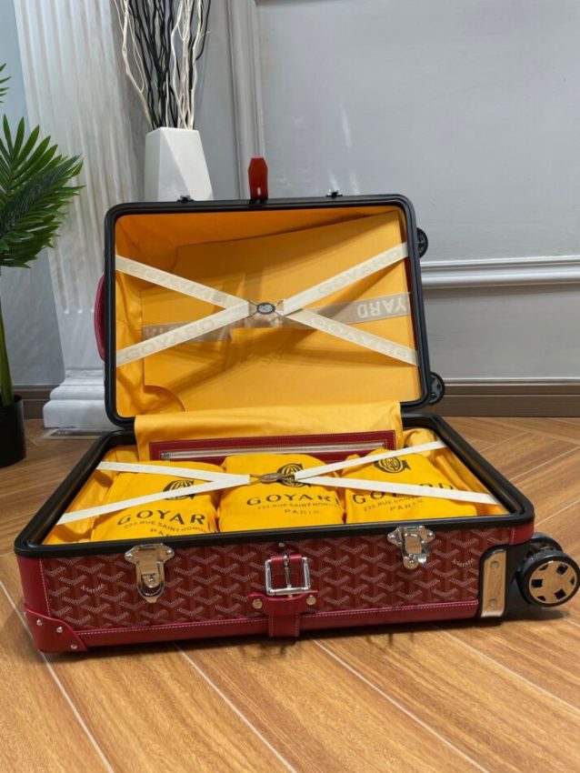 Goyard Bourget Replica Travel Suitcase Red 3 - Replica Goyard Bag