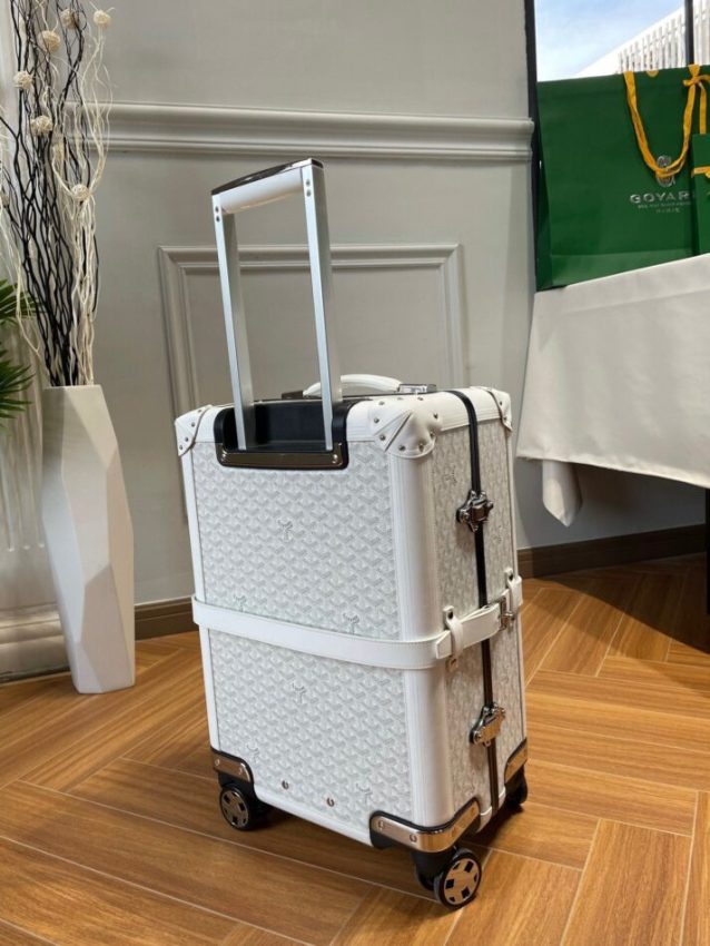 Goyard Bourget Replica Travel Suitcase White 1 - Replica Goyard Bag