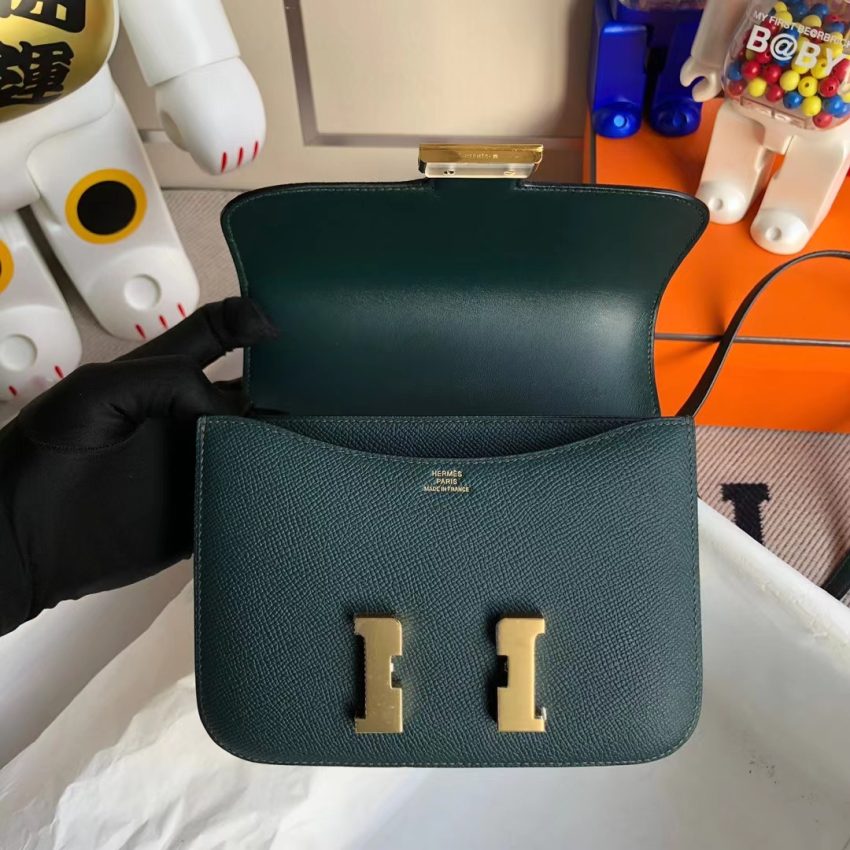 hermes-constance-18cm-dark-green gallery 4