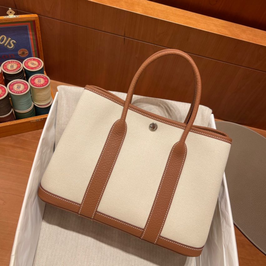 hermes-garden-party-30cm-beige-canvas gallery 4