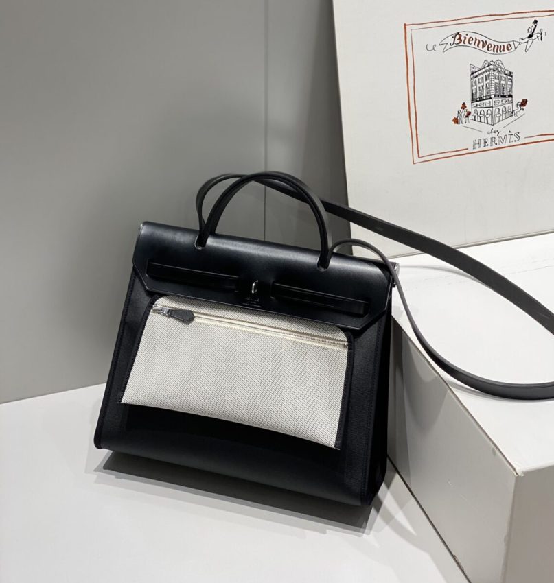 hermes-herbag-31cm-black gallery 3