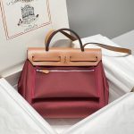 hermes-herbag-31cm-bordeaux-red gallery 1