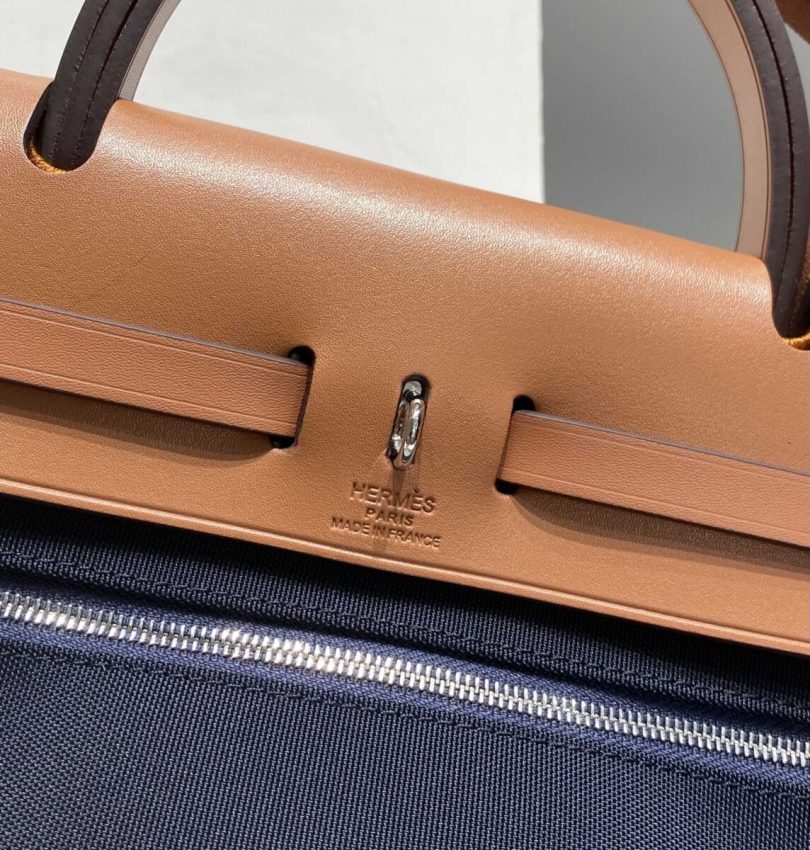 hermes-herbag-31cm-brown-plaid gallery 7