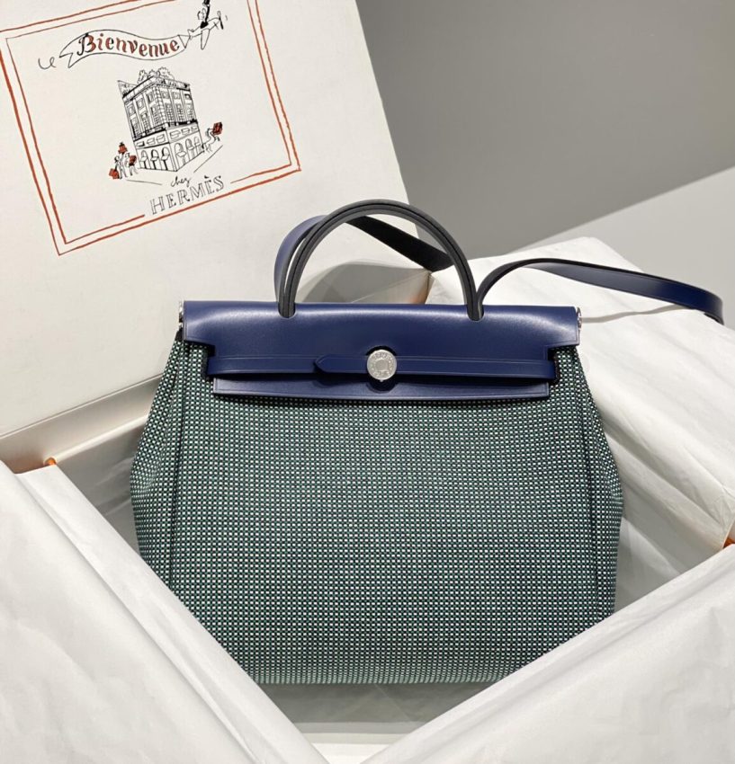 hermes-herbag-31cm-green gallery 2
