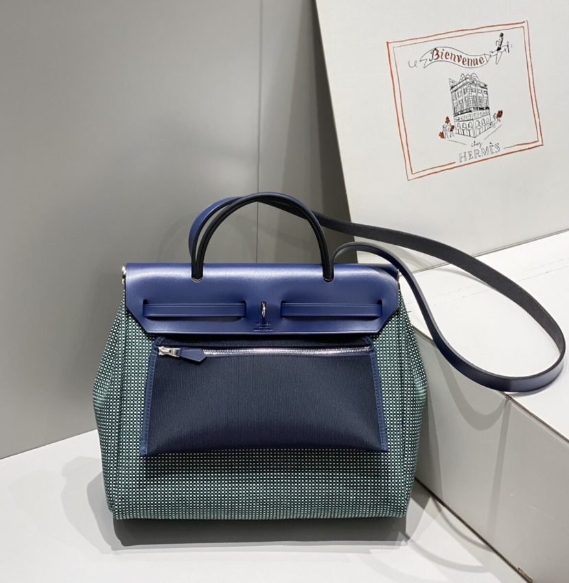 hermes-herbag-31cm-green gallery 4
