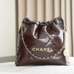 Chanel 22 Medium Bag Burgundy - chanel 22 burgundy replica front view