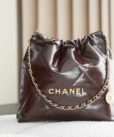 Chanel 22 Medium Bag Burgundy - chanel 22 burgundy replica front view