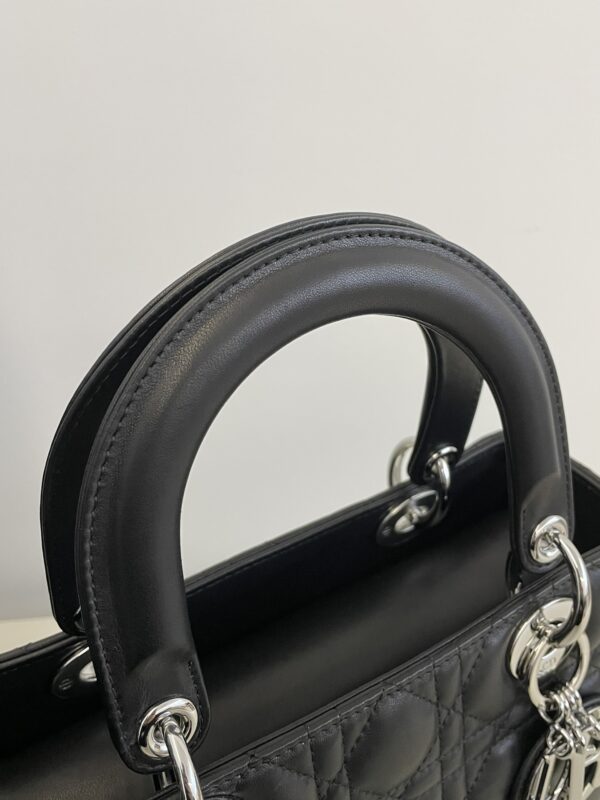 lady dior large black silver 3