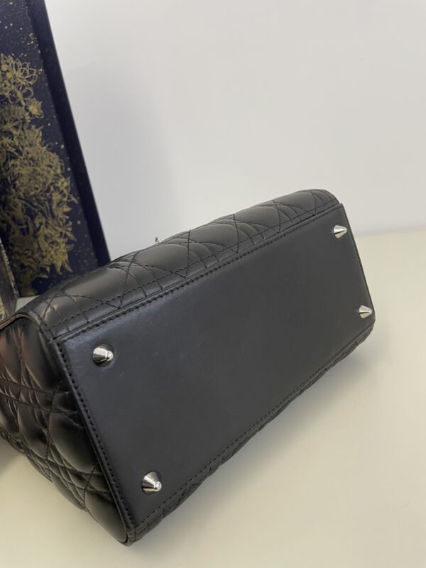 lady dior large black silver 4