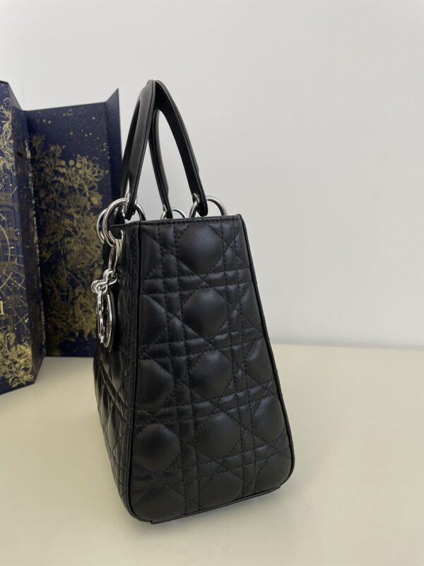 lady dior large black silver 5