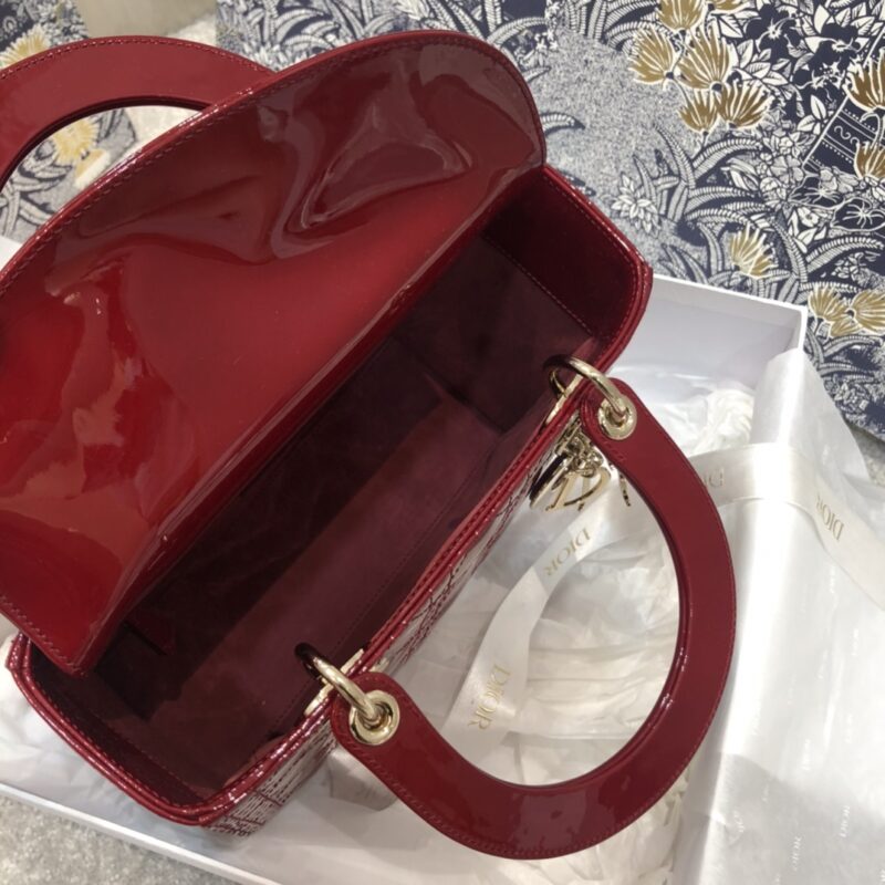 lady dior large red patent 2