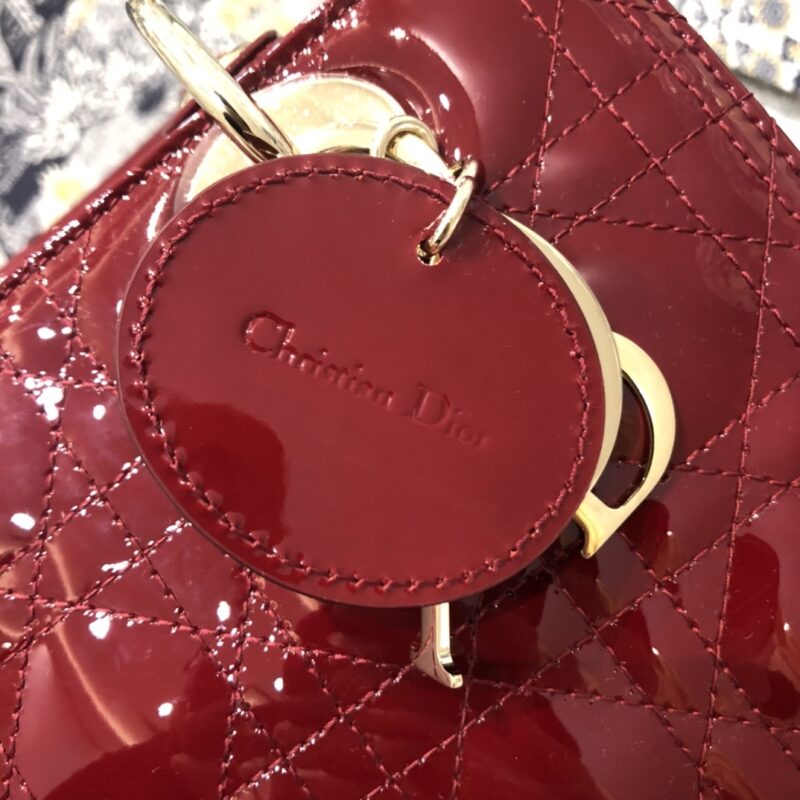 lady dior large red patent 4