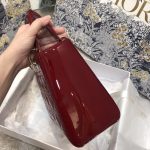 lady dior large red patent 5