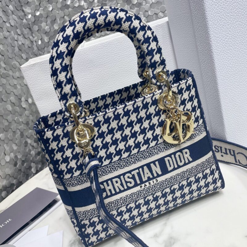 Lady Dior Medium D Lite lona de pata de gallo 7